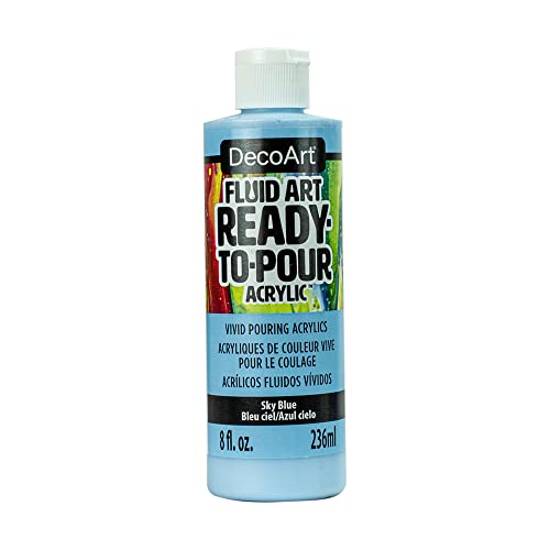Deco Art DecoArt FluidArt Ready-To-Pour Acrylic Paint 8oz-Sky Blue - color: Sky Blue