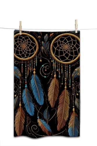 Dream Catcher American India Ethnic Style Beach Towel Magic Tribal Feathers Face Towels Suit Travel Sports Pool Swimming Bath Camping Spa Gym Yoga,15x30 Inch - color: Dream Catcher American India Ethnic Style