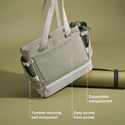 STANLEY Vitalize Tote| Gym, Work & Travel Bag with Laptop Sleeve | Expandable Bottom Compartment | Tumbler & Water Bottle Pockets | Durable Recycled Fabric | Twilight - color: Twilight, size: Tote