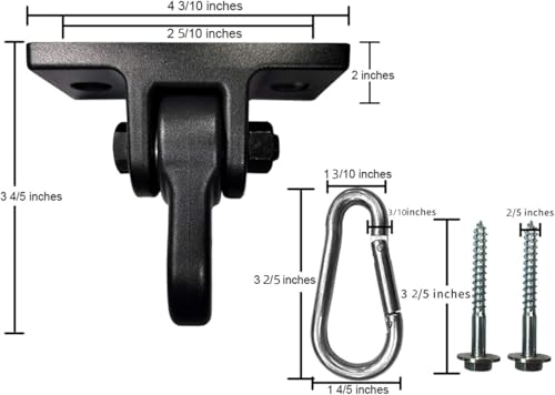 ABUSA Heavy Duty Black Swing Hangers Screws Bolts Included Over 5000 lb Capacity Playground Porch Yoga Seat Trapeze Wooden Sets Indoor Outdoor (4 Pack)