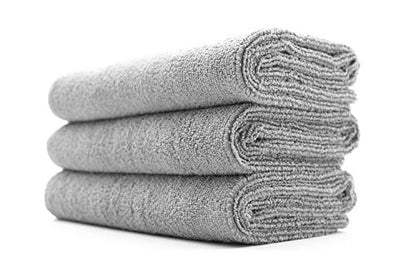 The Rag Company - Sport & Workout Towel - Gym, Exercise, Fitness, Spa, Ultra Soft, Super Absorbent, Fast Drying Premium Microfiber, 320gsm, 16in x 27in (3-Pack) (Ice Grey) - color: Ice Grey