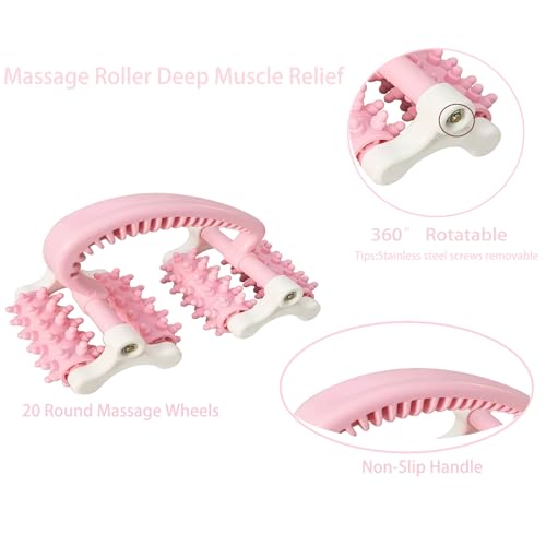 Cellulite Massage Tool,Anti Fascia Release Muscle Cellulite Roller - color: Pink