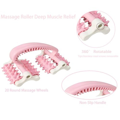 Cellulite Massage Tool,Anti Fascia Release Muscle Cellulite Roller - color: Pink