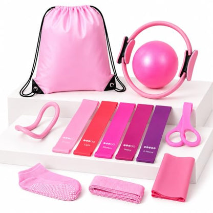 Pilates Bar Kit for Home Workouts, Pilates Equipment Set for Women