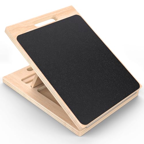 Adjustable Wooden Slant Board for Calf Stretching ,Portable Calf Strecther Incline Board for Knees Ankle Heel Feet Leg,Slanted Board for Physical Therapy