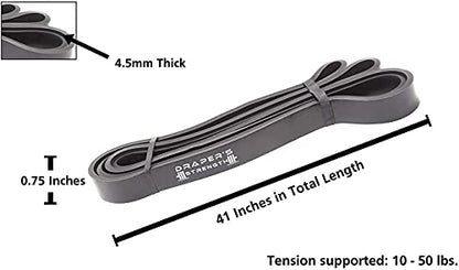 Draper's Strength Heavy Duty Resistance Stretch Loop Bands for Powerlifting Workout Exercise and Assisted Pull Ups - color: #03 Black