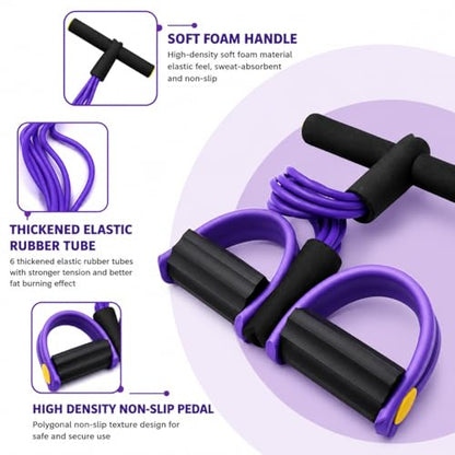 Pedal Resistance Bands with Handles - color: Black