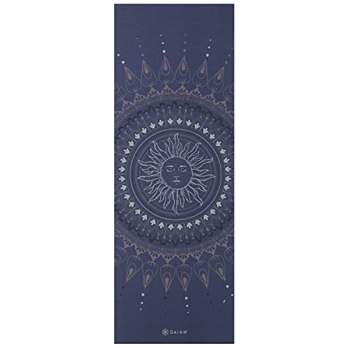 Gaiam Premium Yoga Mat, 6mm Thick Print Mat - color: Here & Now