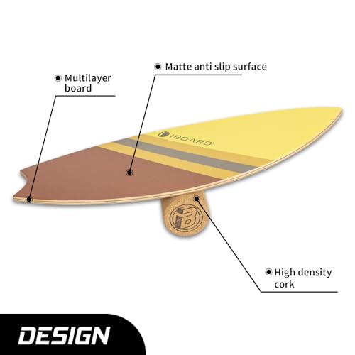 Balance Board w/Rollers – 10-Layer Wood Wobble Board for Core Strength