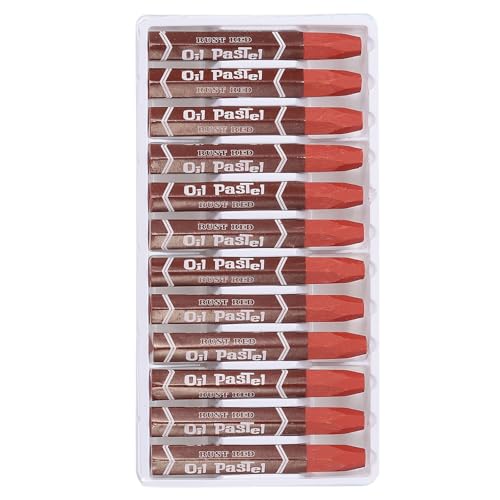 PATIKIL Red Brown Oil Pastels, 48Pcs Soft Oil Crayons Pastels Stick Vibrant and Creamy Art Supplies Bulk for Artists Beginners Art Painting Drawing Blending Graffiti Gallery - color: Red Brown