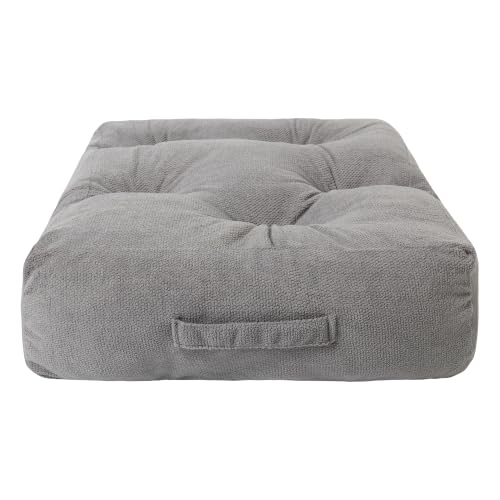 Floor Pillow for Adults, Large Sitting & Meditation Cushion - color: Dark Gray, Square