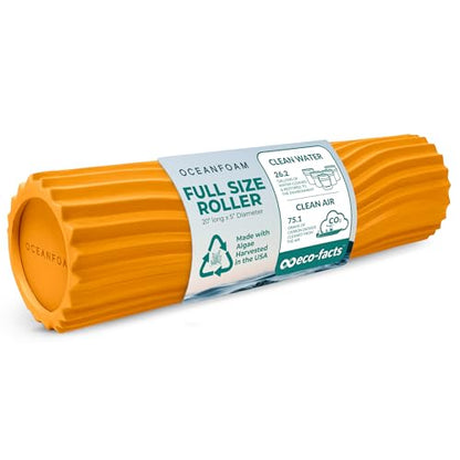 Oceanfoam Tidal Roller - Gold - Muscle Massage Foam Roller for Back Pain & Stretching - Firm and Ergonomic Wide Wave Textured - Yoga, Athletics, & Wellness - Full Size, 20" x 5" - color: Gold