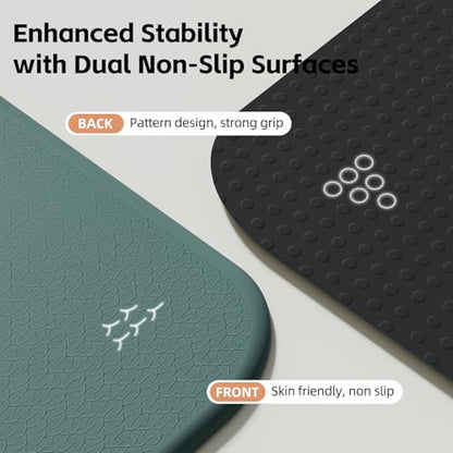 Foldable Yoga Mat Extra Thick 0.32"(8mm) | Folding Exercise Mat,Odorless POE, Non-Slip Grip, No-Curl Edges, Great for Yoga, Pilates & Home Workouts - color: Deep Green-Pattern