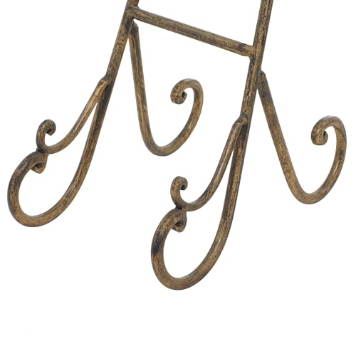Deco 79 Metal Display Easel Scroll Tabletop Easel, Display Stand 7" x 10" x 19", Gold - color: Gold, size: CONVENIENTLY SIZED