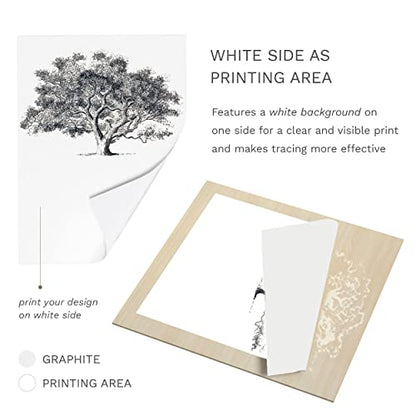 MyArtscape Graphite Transfer Paper Roll 17" x30ft & 20 White Sheets Bundle, Wax-Free, Erasable, Smudge-Free, Ideal for Drawing, Tracing, Arts & Crafts – Precise, Durable, Premium Supplies