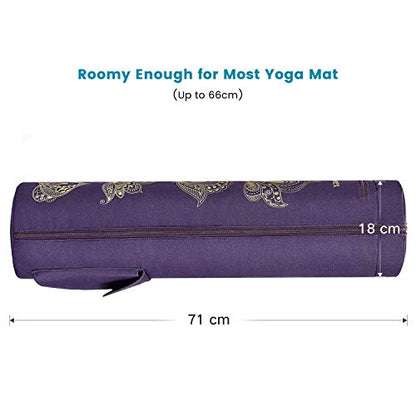 Gonex Yoga Mat Bag, Full-Zip Mat Carrier | 600D Oxford Fabric, Wet Pocket, Front Zip Pocket, Adjustable Strap, Fits Mats up to 26" - color: Purple