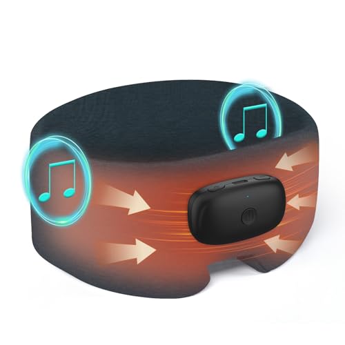 Heated Eye Masks for Dry Eyes with Bluetooth 6.0 Headphones - 3 Heat Levels, Memory Function, Soft Fabric Sleep Mask for Eye Strain & Migraine Relief - Unisex Dark Gray - color: Dark Gray