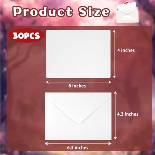 Mototo 30 Set Blank Watercolor Cards with Envelopes 4 x 6 Inch DIY Painting | 140lb/300GSM Single Blank Watercolor Card with Envelope Bulk for Birthday Christmas Handmade Greeting Holiday Card Giving Art - color: 4 x 6 inches, 30 Set