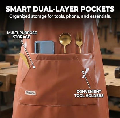 Cross Back Aprons for Women with Pockets, Waterproof, Gardening