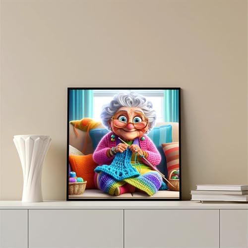 Happy Old Ladies Diamond Art Kits for Adults, 5D Diamond Painting Kits | DIY Gem Painting, Crafts for Adults, Diamond Art Paintings Kit, Full Drill Diamond Dot for Home Wall Decor 14 X 14 in - color: CM052