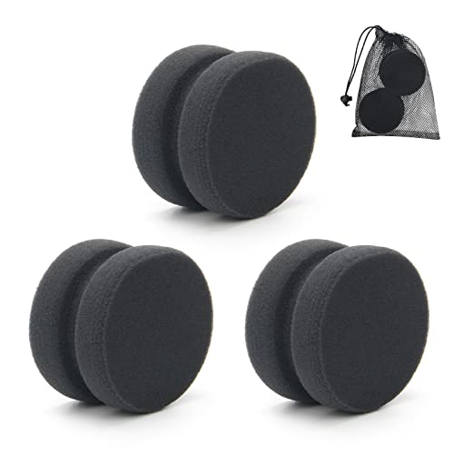 Paint Sponge Applicator 3Pcs, Boyistar Black Detail Painting Sponge | for Car Waxing, Wall Repairing, Kitchen Cleaning with Storage Mesh Bag (black) - color: Black