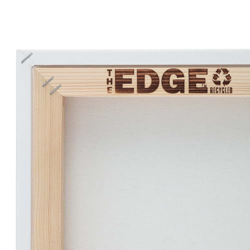 The Edge Eco-Friendly Recycled Cotton Stretched Canvas for Painting - 12x12 Box of 3 - Medium-Textured, Triple Acrylic Primed All Media Painting Canvas, 320gsm, 1-1/2 in. Deep Pine Stretchers - size: 12x12 in