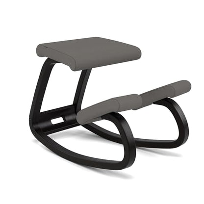 Varier Ergonomic Kneeling Chair, Rocking Knee Stool for Home Office Desk - color: Black/Grey