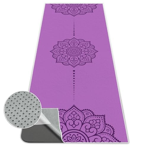 Yoga Towel, Absorbent Yoga Mat Towel for Hot Yoga Non Slip, Stylish Prints, Ideal for Workouts, Hot Yoga, Bikram, Pilates Equipment,72 x 27 in,Purple Mandala - color: Purple Mandala