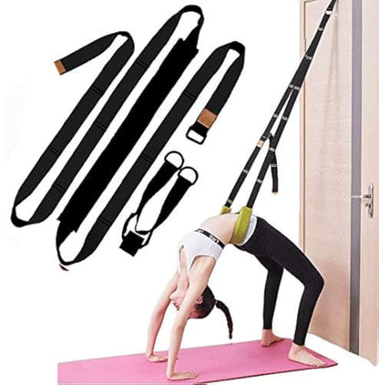 Back bend Assist Trainer - Improve Back and Waist Flexibility, Door Flexibility Stretching Strap, Home equipment for Ballet, Dance, Yoga, Gymnastics, Cheerleading, Splits - color: black