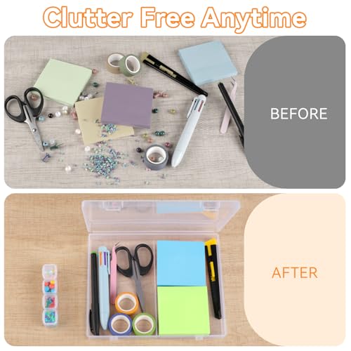 Rolett 56 Grids Bead Storage Containers with 110Pcs Label Stickers | Small Bead Organizer Box, Multi Purpose Diamond Art Painting Storage Containers for DIY Craft & Jewelry Supplies