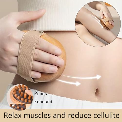 EULOGIST 4Pcs Wood Therapy Massage Tools Lymphatic Drainage Massager Wooden Massager Body Sculpting Tools for Body gua sha,Anti-Cellulite,Pain Relief