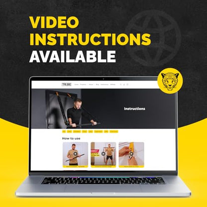 Tube Resistance Bands Set with Handles, Bar, Ankle Straps and Door Anchor - color: Yellow