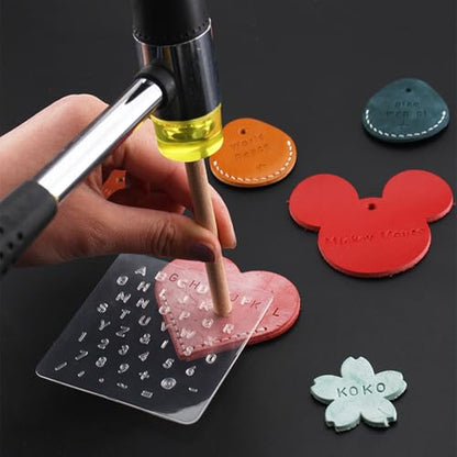 Ouliget Leather Stamping Tools,Leather Carving Kit with Letters and Numbers Saddle Making Stamp Punch Set for DIY Crafting Embossing, Leatherworking,2 Sets