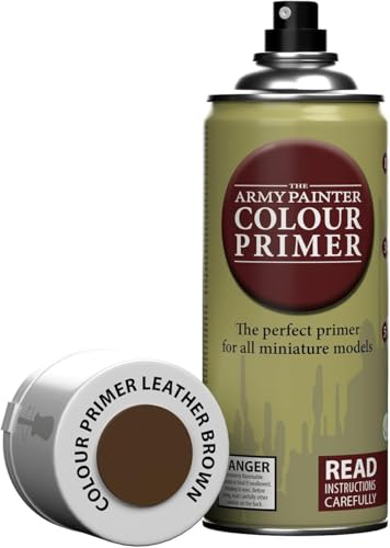 The Army Painter, Colour Primer Leather Brown, 400 ml acrylic spray | Spray Paint Basecoat for Miniature Model Undercoat Priming, Plastic Wargames, DnD & Warhammer - color: Leather Brown