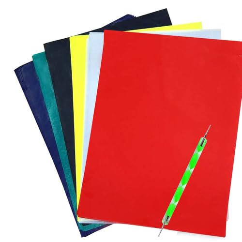 Yesallwas 50 Sheets A4 Multicolor Carbon Transfer Paper, Tracing Paper for Wood, Paper, Canvas and Other Art Surfaces with Double Ended Tracing Stylus - color: Multicolor