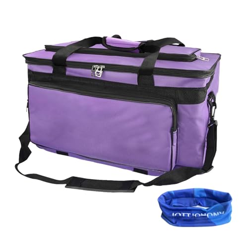Art Supplies Organizer Bag Craft Tool Storage Tote Carrying Case Artist Travel Carrier Waterproof Paint Box Foldable For Drawing Sketch Painting Large Capacity, purple, 18.5x11.8x10.6inch(47x30x27cm) - color: purple