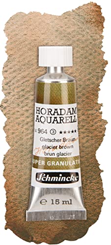 Schmincke - HORADAM® AQUARELL, Super Granulation, 14 964 006 Glacier Brown, 15 ml tube, very strong granulating colors, finest, super granulating watercolors