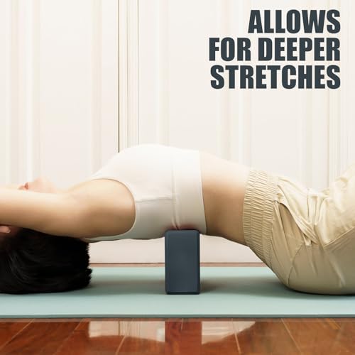 Septo 2 Pcs Yoga Blocks, 9x6x3 Inch Foam Blocks for Pilates - color: Grey