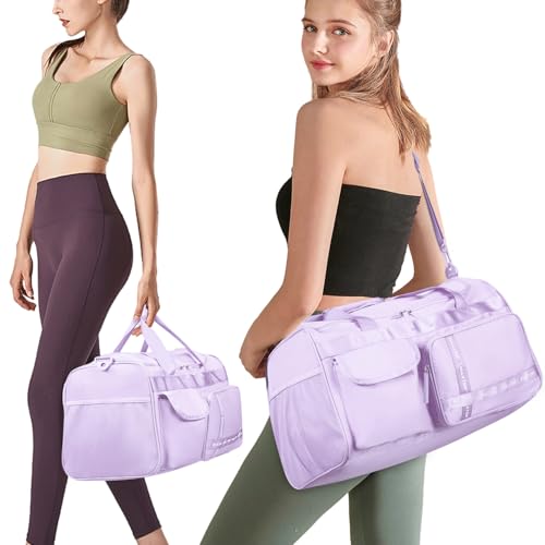 MAXTOP Large Gym Bag for Women Men Duffle Bag With Wet Dry Separation - color: Purple, style: Gym Bag