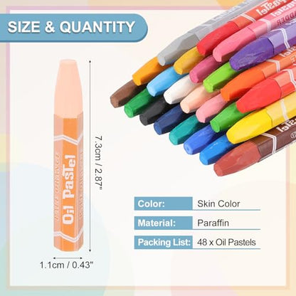 PATIKIL Skin Color Oil Pastels, 48Pcs Soft Oil Crayons Pastels Stick Vibrant and Creamy Art Supplies Bulk for Artists Beginners Art Painting Drawing Blending Graffiti Gallery - color: Skin Color