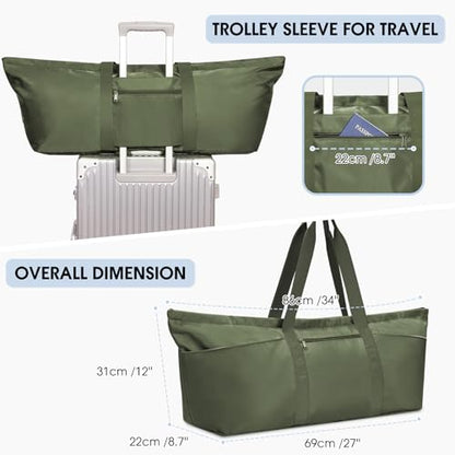 sportsnew Large Yoga Mat Bag Trolley Sleeve Gym Carrier Shoe Bag Wet Pocket | water-resistant fabric, large capacity,wide full-zip opening,separate shoe bag,2 yoga mat holder straps,multi-pocket storage - color: Army Green