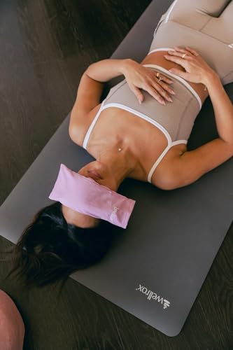Wellrox Weighted Eye Pillow - Flaxseeds & Lavender Eye Pillow Weighted for Restorative Yoga, Meditation & Stress Relief | Microwave Heating Pad & Cool Compress for Sinus Relief (Grey, Unscented) - color: Cool Grey