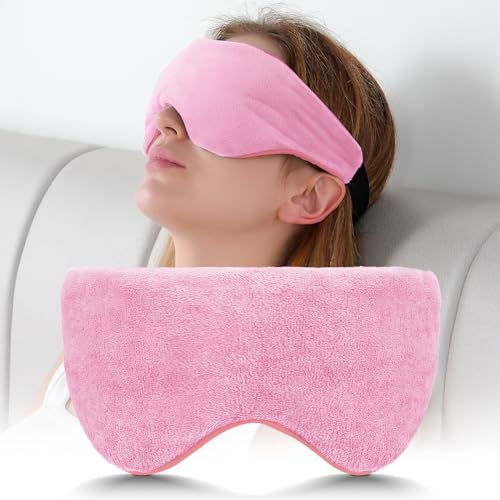 Sivio Weighted Eye Mask for Sleeping, Blackout Sleep Mask for Women & Men - color: Pink