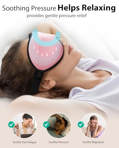 MABAO Weighted Sleep Mask, 100% Blackout Blindfold for Sleeping, Pink - color: Pink