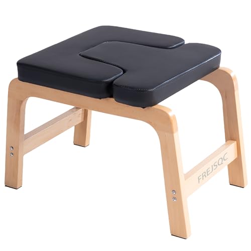 Beech Wood Headstand Yoga Chair Inverted Bench for Inversions and Relaxation,Correct Posture, Build Strength and Flexibility,Fat Burning and Balance Training - color: Black