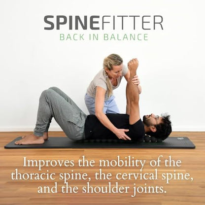 SISSEL SPINEFITTER | 등 및 균형을 위한 마사지 장치 | 긴장 및 막힘 완화 등 트레이너 | 필라테스 및 요가에 이상적 | 척추 이완 | 가정 및 전문가용 (블랙) - color: 블랙.