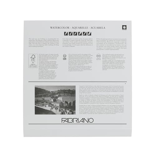 Fabriano 1264 Watercolor Pad, Bright White - size: 8 x 8