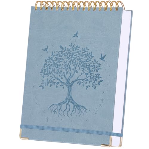 Blank Notebook 8.5 x 11, Hardcover Sketchbook Sketch Pad, Thick Paper, Gift | 300 Page Top Spiral Notebook, No Bleed Unlined Journal for Women Men Kids Journaling Sketching, Lay Flat, Durable PU Leather - color: Blue, size: 8.5” x 11”