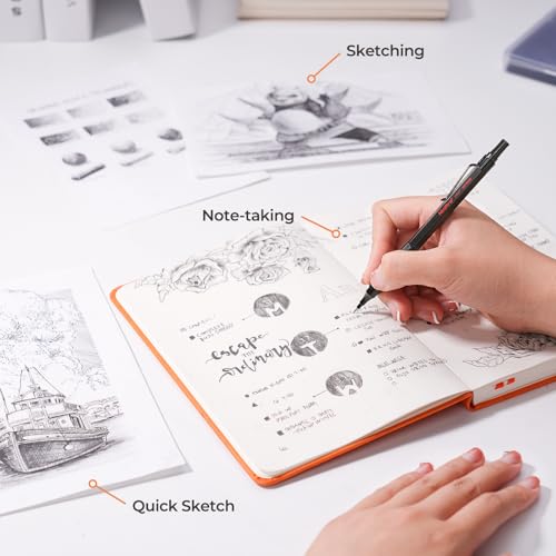Nicpro 22PCS Art Mechanical Pencil Set， Metal Drawing Sketching With Eraser | Pencil Black Artist Drafting 0.5 & 0.7 & 0.9 mm & 2PCS 2mm Graphite Holder(4B 2B HB 2H) for Writing With Lead Refills Case - color: Black, style: 0.5 0.7 0.9 2.0