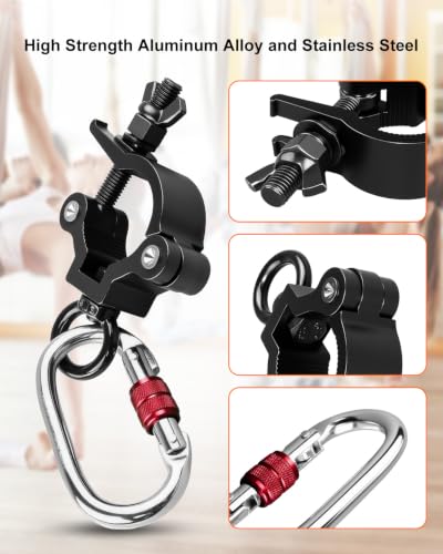 35-45mm Pole Dancing Hanging Clamp, 220lbs Capacity Heavy Duty Grip